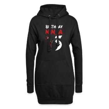 Geburtstagsparty 5 Jahre alter japanischer Ninja Geburtstag - Hoodie-Kleid - Schwarz - Vorne