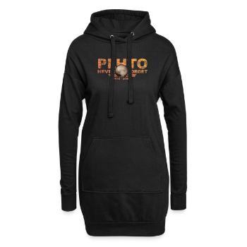 Never Forget Pluto Design Retro Style Funny Space - Hoodie-Kleid - Schwarz - Vorne