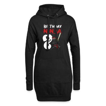 Fête d’anniversaire Ninja japonais de 8 ans Anniversaire - Sweat-shirt à capuche long Femme - noir - Devant