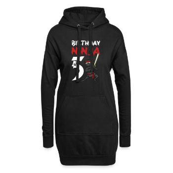 Fête d’anniversaire Ninja japonais de 5 ans Anniversaire - Sweat-shirt à capuche long Femme - noir - Devant