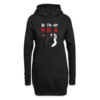 Geburtstagsparty 3 Jahre alter japanischer Ninja Geburtstag - Hoodie-Kleid - Schwarz - Vorne