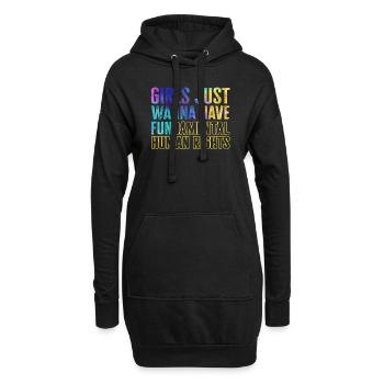 Les filles veulent juste avoir des droits humains fondamentaux - Sweat-shirt à capuche long Femme - noir - Devant