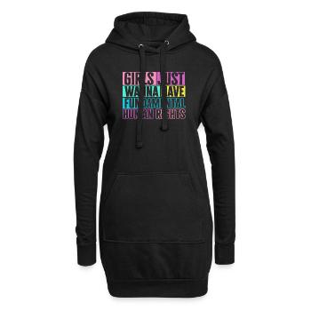 Les filles veulent juste avoir des droits humains fondamentaux - Sweat-shirt à capuche long Femme - noir - Devant