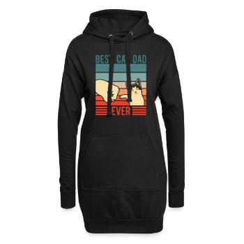 Lustiger bester Katzenvater aller Zeiten Vatertag - Hoodie-Kleid - Schwarz - Vorne