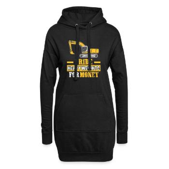 Bauarbeiter Bagger Job Crew Baustelle - Hoodie-Kleid - Schwarz - Vorne