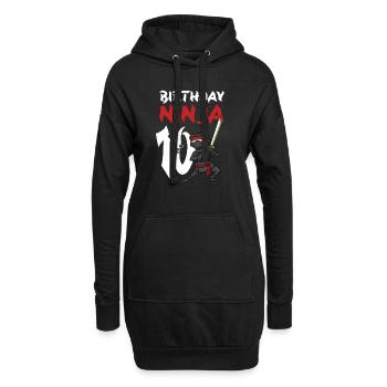 Fête d’anniversaire Ninja japonais de 10 ans - Sweat-shirt à capuche long Femme - noir - Devant