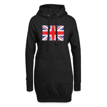 Grande-Bretagne, Drapeau britannique, Drapeau du Royaume-Uni, - Sweat-shirt à capuche long Femme - noir - Devant