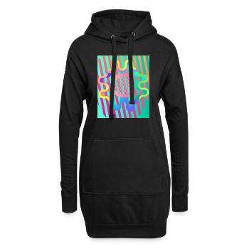 Moderne Kunst Grafik-Design 4 formen Linien Farben - Hoodie-Kleid - Schwarz - Vorne