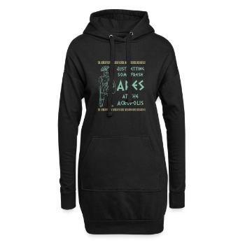 Antike Griechische Mythologie und Grichiescher - Hoodie-Kleid - Schwarz - Vorne