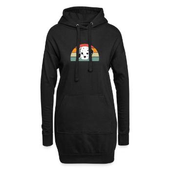 Dalmatinisches Muster Vintage Mann personalisiertes Geschenk - Hoodie-Kleid - Schwarz - Vorne