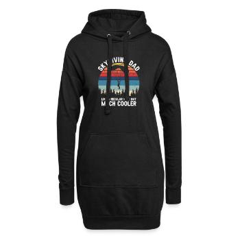 Skydiving DAD Like A Regular Dad But Much Cooler - Hoodie-Kleid - Schwarz - Vorne