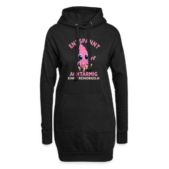 Entspannt Achtarmig Einen Reinorgeln - Hoodie-Kleid - Schwarz - Vorne