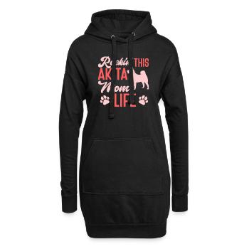 Akita Inu américain - Sweat-shirt à capuche long Femme - noir - Devant