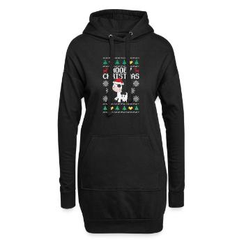 Mooey Vache de Noël Père Noël Chapeau Drôle - Sweat-shirt à capuche long Femme - noir - Devant