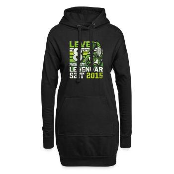 Level 8 freigeschaltet legendär seit 2015 - Hoodie-Kleid - Schwarz - Vorne