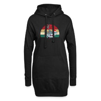 Weihnachtsmann Hai Weihnachten Hai Weihnachtsbaum - Hoodie-Kleid - Schwarz - Vorne