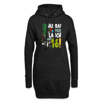 Hurra! Der Lauch Wird 16! Teenager Endlich - Hoodie-Kleid - Schwarz - Vorne