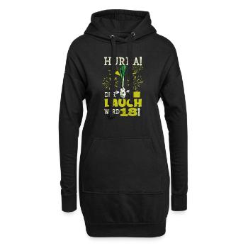 Hurra! Der Lauch Wird 18! Volljährig Endlich - Hoodie-Kleid - Schwarz - Vorne