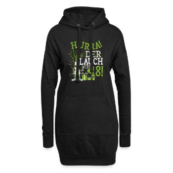 Hurra! Der Lauch Wird 18! Volljährig Endlich - Hoodie-Kleid - Schwarz - Vorne