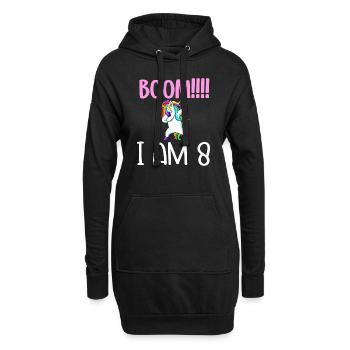 Dabbing birthday unicorn for kid 8 years old girl - Sweat-shirt à capuche long Femme - noir - Devant