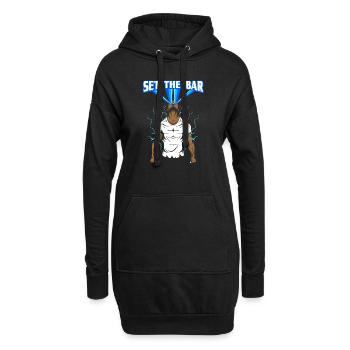 Workout Bodybuilding Fitnessstudio Gewichtheben - Hoodie-Kleid - Schwarz - Vorne