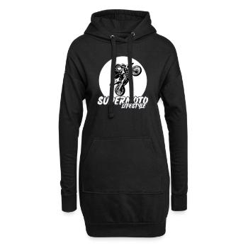 Supermoto / Supermotard / Supermoto Wheelie Biker - Hoodie-Kleid - Schwarz - Vorne