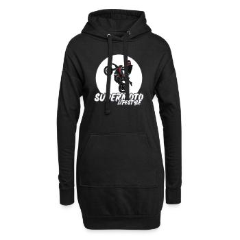 Supermoto / Supermotard / Supermoto Wheelie Biker - Hoodie-Kleid - Schwarz - Vorne