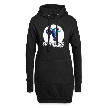 Supermoto / Supermotard / Supermoto Wheelie Biker - Hoodie-Kleid - Schwarz - Vorne