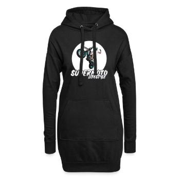 Supermoto / Supermotard / Supermoto Wheelie Biker - Hoodie-Kleid - Schwarz - Vorne
