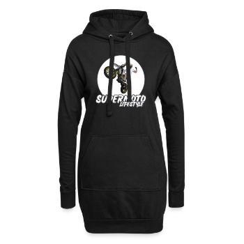 Supermoto / Supermotard / Supermoto Wheelie Biker - Hoodie-Kleid - Schwarz - Vorne
