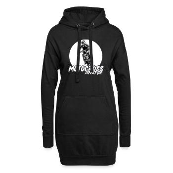 Motocross / Enduro / Freestyle mx / Dirtbike retro - Hoodie-Kleid - Schwarz - Vorne