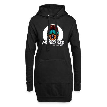 Motocross / Enduro / Freestyle mx / Dirtbike retro - Hoodie-Kleid - Schwarz - Vorne