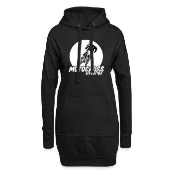 Motocross / Enduro / Freestyle mx / Dirtbike retro - Hoodie-Kleid - Schwarz - Vorne