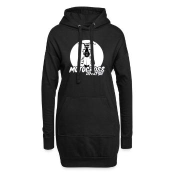 Motocross / Enduro / Freestyle mx / Dirtbike retro - Hoodie-Kleid - Schwarz - Vorne
