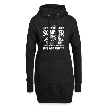 Sondeln Sondel Metalldetektor Schatzsuche - Hoodie-Kleid - Schwarz - Vorne