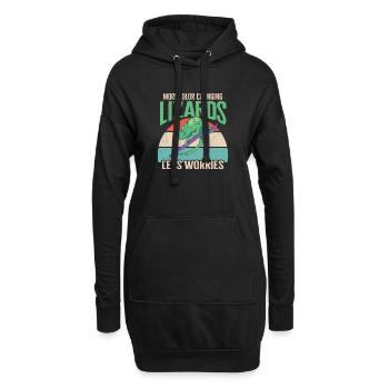 Herpétologiste des reptiles lézards caméléons - Sweat-shirt à capuche long Femme - noir - Devant