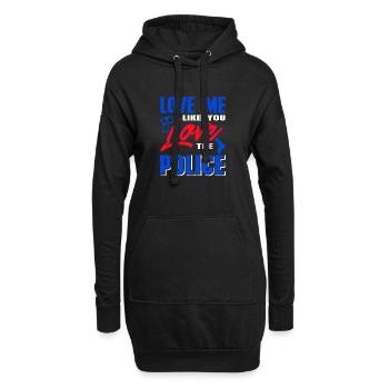 Aime-moi comme tu aimes la police cool retro - Sweat-shirt à capuche long Femme - noir - Devant