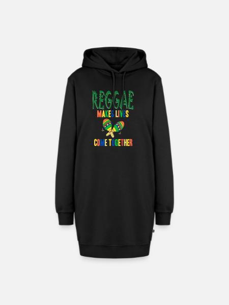 Reggae Makes Lives Come Together Cool Reggae - Hoodie-Kleid - Schwarz