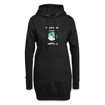 Macareux moines - Sweat-shirt à capuche long Femme - noir - Devant