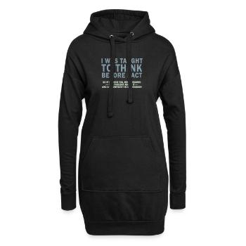 On m’a appris à penser avant de jouer le sarcasme - Sweat-shirt à capuche long Femme - noir - Devant