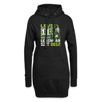 Level 11 freigeschaltet legendär seit 2012 - Hoodie-Kleid - Schwarz - Vorne