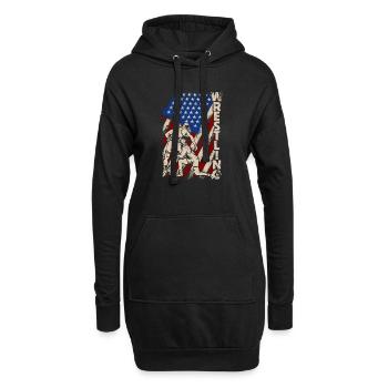 Amerikanische Ringen Patriotische Ringer Usa Flag - Hoodie-Kleid - Schwarz - Vorne