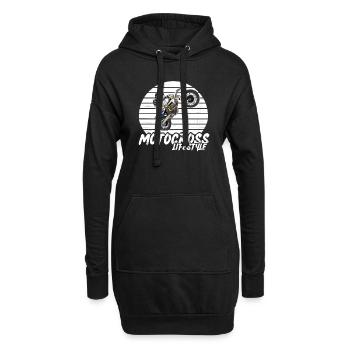 Motocross / Enduro / Freestyle mx / Dirtbike retro - Hoodie-Kleid - Schwarz - Vorne