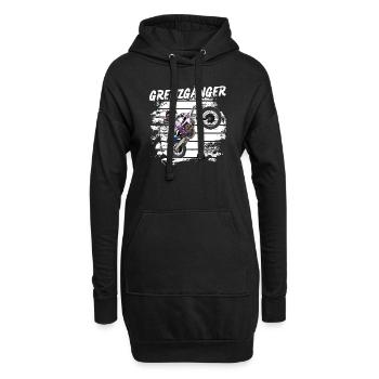 Motocross / Enduro / Freestyle mx / Dirtbike retro - Hoodie-Kleid - Schwarz - Vorne