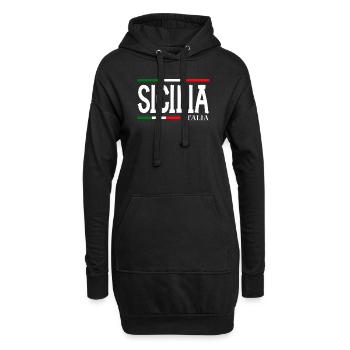Sizilien flagge Sizilien Palermo Italien - Hoodie-Kleid - Schwarz - Vorne