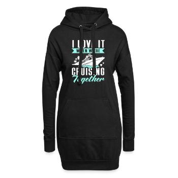 Kreuzfahrt Kreuzfahrtschiff Urlaub Meer - Hoodie-Kleid - Schwarz - Vorne
