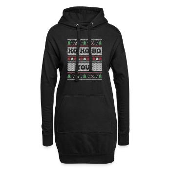 Ho Ho Ho You? Ugly Christmas Sweater Holiday Xmas - Hoodie-Kleid - Schwarz - Vorne