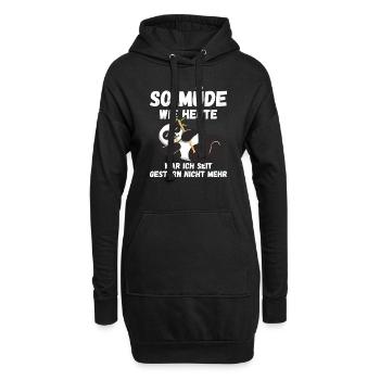 So müde wie heute war gestern nicht Pandas Fun - Hoodie-Kleid - Schwarz - Vorne