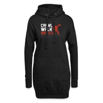Crawl Walk Wrestle Drôle Wrestling Lover Lutteur - Sweat-shirt à capuche long Femme - noir - Devant