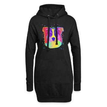 Border Collie Dog Face Arc-en-ciel Espace Noir - Sweat-shirt à capuche long Femme - noir - Devant